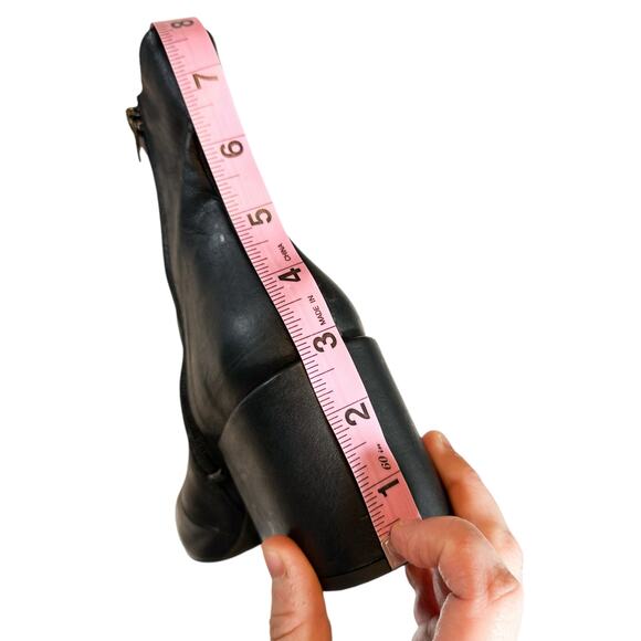 Free People Nicola Leather Square Toed Ankle Zip Block Heeled Boot Black 36 US 6 - Picture 12 of 12